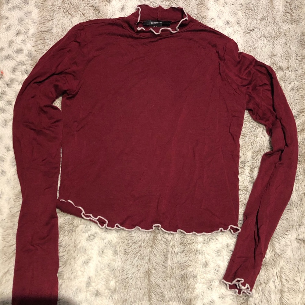 Burgundy long sleeve T
